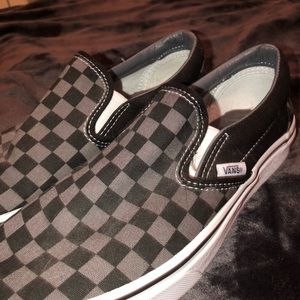 Black/Grey Checkered Vans